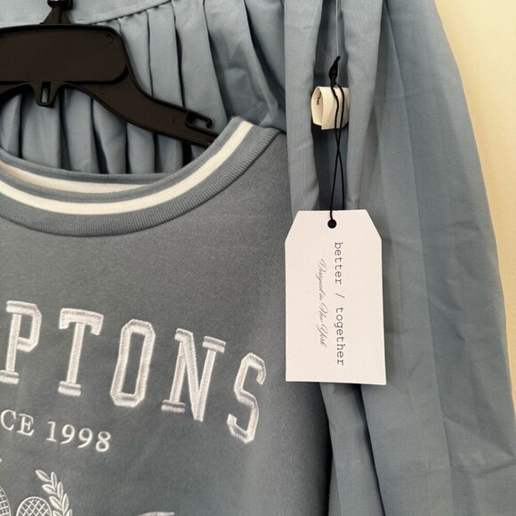 Better Together NWT Women's Size XL 2 PC Set- Sweatshirt and Skirt light blue - Picture 12 of 12